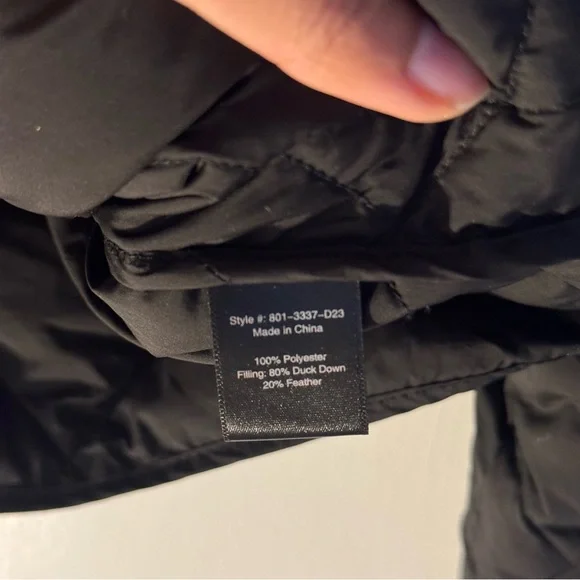 $425 Jenni Kayne Park Down Jacket Quilted Snap Button Classic Black XS - Picture 9 of 10